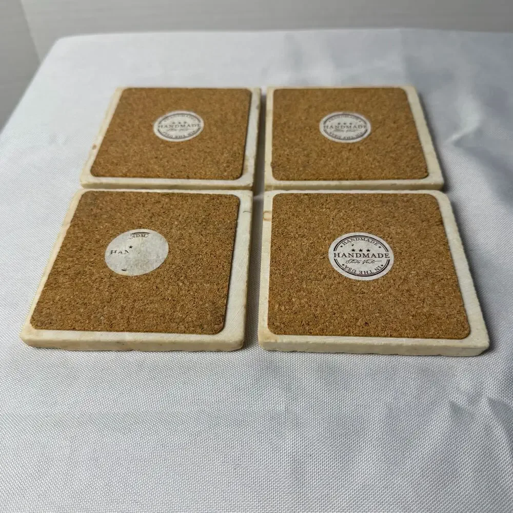 VTG Italian Marble Coasters Set/4 Studio Vertu Functional Art by Lev Kublanov